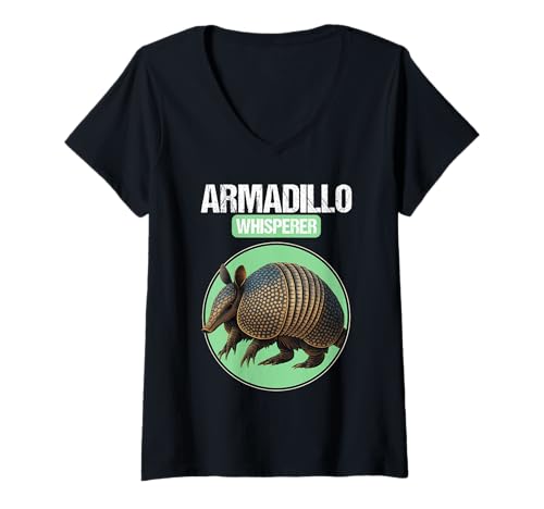 Damen Gürteltiere Gürteltier T-Shirt mit V-Ausschnitt Damen Gürteltiere Gürteltier T-Shirt mit V-Ausschnitt von Gürteltiere Gürteltier Tier Shop