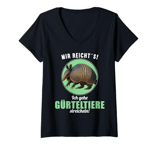 Damen Gürteltiere Gürteltier T-Shirt mit V-Ausschnitt Damen Gürteltiere Gürteltier T-Shirt mit V-Ausschnitt von Gürteltiere Gürteltier Tier Shop
