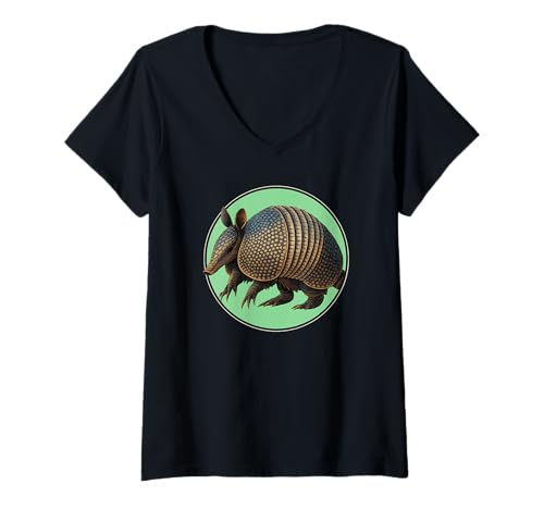 Damen Gürteltiere Gürteltier T-Shirt mit V-Ausschnitt Damen Gürteltiere Gürteltier T-Shirt mit V-Ausschnitt von Gürteltiere Gürteltier Tier Shop