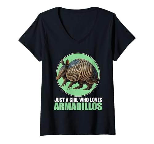 Damen Gürteltiere Gürteltier T-Shirt mit V-Ausschnitt Damen Gürteltiere Gürteltier T-Shirt mit V-Ausschnitt von Gürteltiere Gürteltier Tier Shop