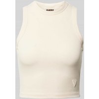 Guess Activewear Crop Top mit Label-Detail Modell 'EDIE' in Sand, Größe L von Guess Activewear