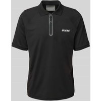 Guess Activewear Regular Fit Poloshirt mit Reißverschluss Modell 'JAISS' in BLACK, Größe XXL von Guess Activewear
