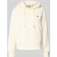 Guess Activewear Sweatjacke mit Label-Applikation in Offwhite, Größe L von Guess Activewear