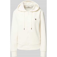 Guess Activewear Sweatjacke mit Label-Detail Modell 'OLYMPE' in Offwhite, Größe L von Guess Activewear