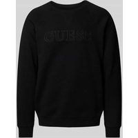 Guess Activewear Sweatshirt mit Label-Print Modell 'ALDWIN' in Black, Größe M von Guess Activewear