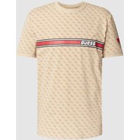 Guess Activewear T-Shirt mit Allover-Logo Modell 'JAMEY' in Beige, Größe XXL von Guess Activewear