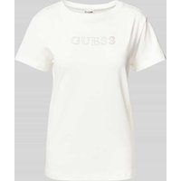 Guess Activewear T-Shirt mit Label-Detail Modell 'BRIANA' in Offwhite, Größe M von Guess Activewear