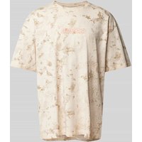 Guess Activewear T-Shirt mit Label-Print Modell 'MUSCARI' in Beige, Größe XXL von Guess Activewear