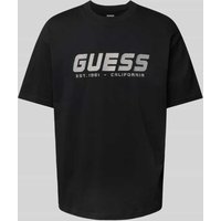 Guess Activewear T-Shirt mit Label-Print Modell 'SURON' in BLACK, Größe M von Guess Activewear