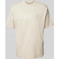 Guess Activewear T-Shirt mit Label-Print Modell 'SURON' in Beige, Größe XXL von Guess Activewear