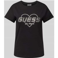 Guess Activewear T-Shirt mit Strasssteinbesatz Modell 'NARCISO' in Black, Größe S von Guess Activewear