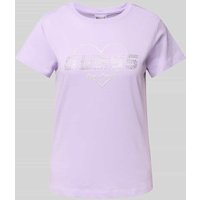 Guess Activewear T-Shirt mit Strasssteinbesatz Modell 'NARCISO' in Flieder, Größe L von Guess Activewear
