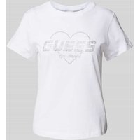Guess Activewear T-Shirt mit Strasssteinbesatz Modell 'NARCISO' in Weiss, Größe S von Guess Activewear
