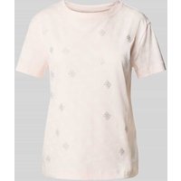 Guess Activewear T-Shirt mit geripptem Rundhalsausschnitt Modell 'CHRYSANTA' in Rosa, Größe M von Guess Activewear