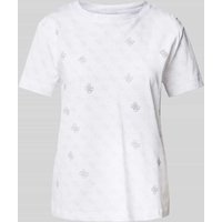 Guess Activewear T-Shirt mit geripptem Rundhalsausschnitt Modell 'CHRYSANTA' in Weiss, Größe XS von Guess Activewear
