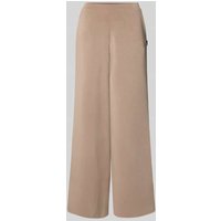 Guess Activewear Wide Leg Stoffhose mit Label-Applikation Modell 'OLYMPE' in Taupe, Größe XS von Guess Activewear
