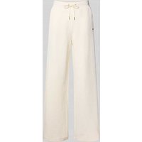 Guess Activewear Wide Leg Stoffhose mit Strukturmuster Modell 'PEONY' in Offwhite, Größe XS von Guess Activewear