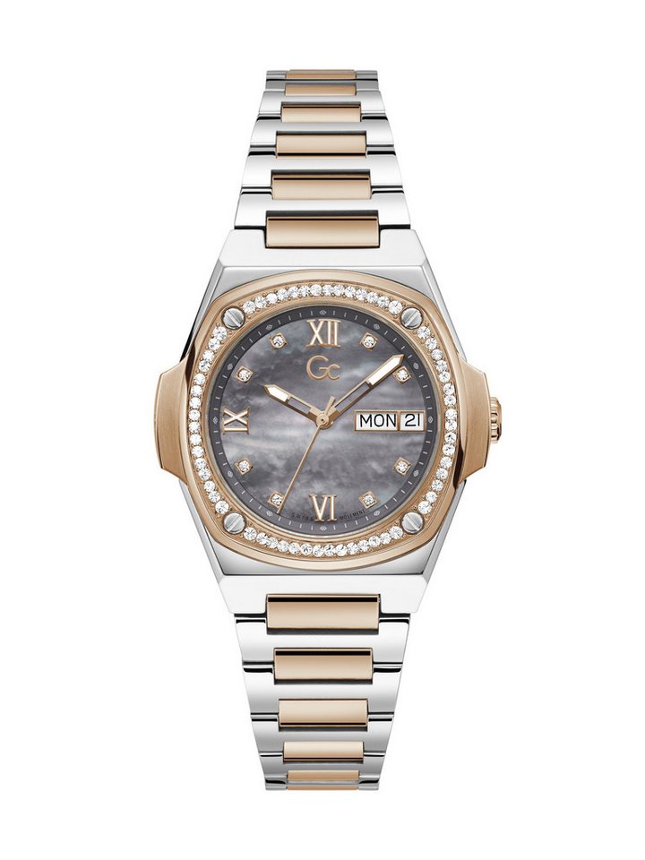 Guess Collection Quarzuhr Gc Coussin Shape Lady, (1-tlg), Quarzuhr mit Wochentags- und Datumsanzeige von Guess Collection