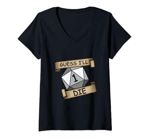 Damen Guess I'll Die Streamer und Gamer T-Shirt mit V-Ausschnitt von Guess I'll Die Software, Pc, Game