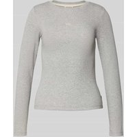 Guess Jeans Longsleeve mit Label-Stitching in Hellgrau Melange, Größe L von Guess Jeans