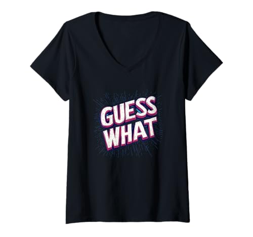 Damen Lustiges Guess What Speech Outfit für Erwachsene und Kinder T-Shirt mit V-Ausschnitt Damen Lustiges Guess What Speech Outfit für Erwachsene und Kinder T-Shirt mit V-Ausschnitt von Guess What Outfit