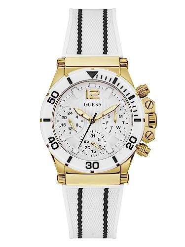 GUESS Damen Armbanduhr Co-Pilot ECO-Friendly weiß/goldfarben GW0406L1 38 mm von GUESS