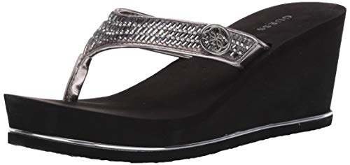 GUESS Damen Gwsarraly4gwsarraly4 Flipflop, Silber, 37.5 EU von GUESS