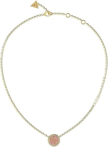 GUESS Damen-Halskette aus der Life In 4G Kollektion. Der realizierte Schmuck aus Stahl, Größe: 43 bis 45 cm, Farbe: Gold, Referenz ist JUBN02146JWYGRST/U., Stein von GUESS