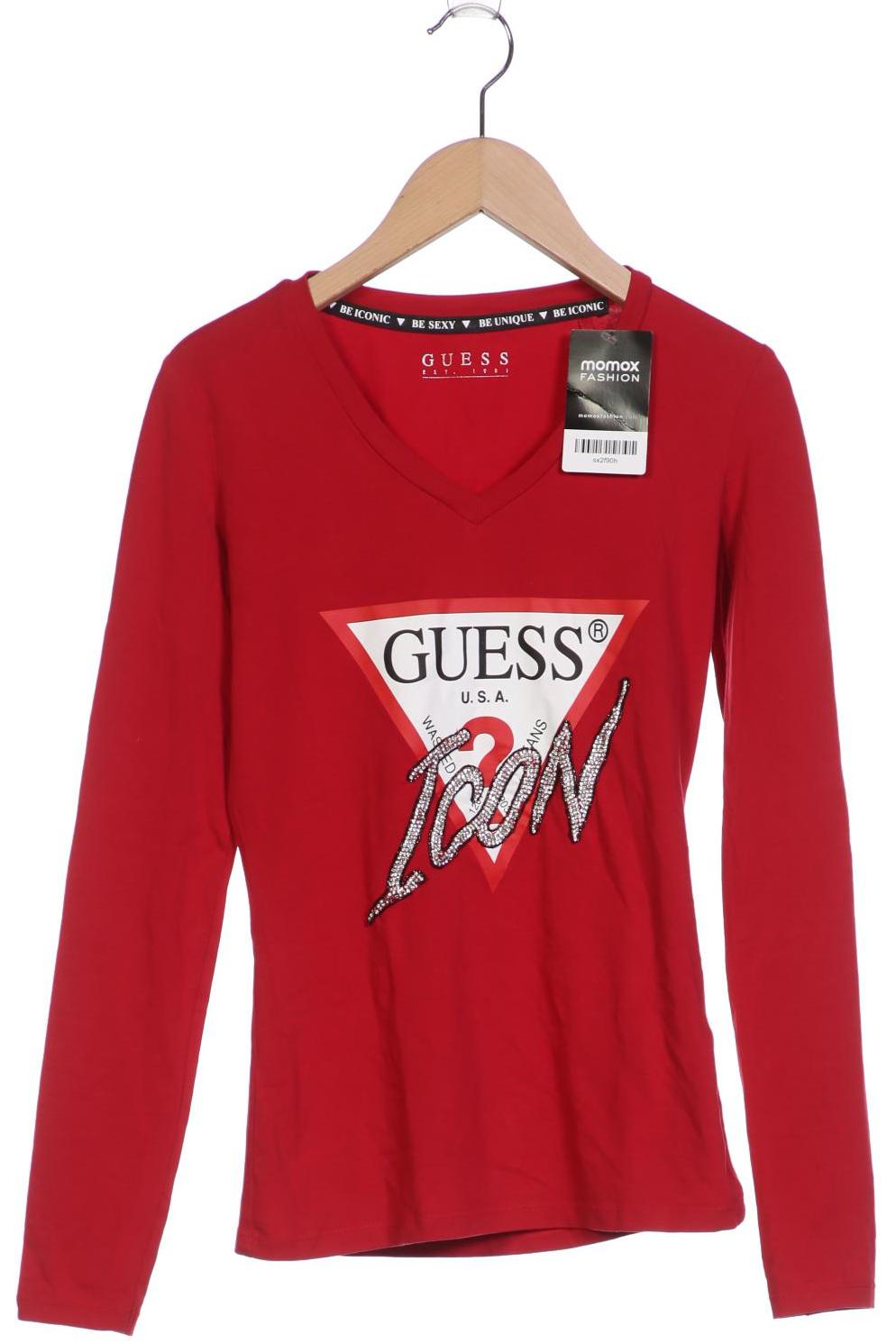 Guess Damen Langarmshirt, rot, Gr. 34 von Guess