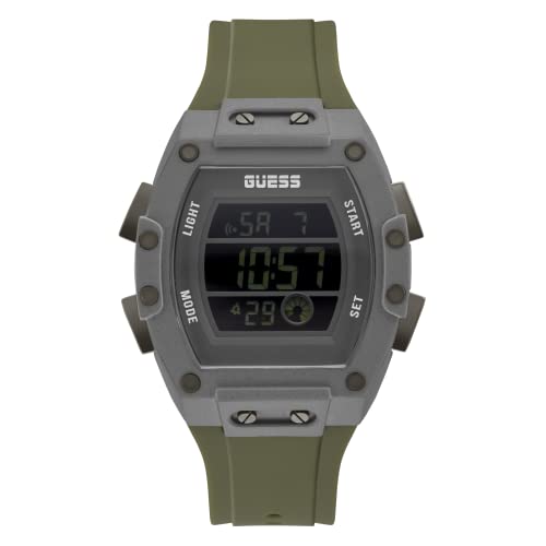 GUESS Herren analog Quarz Uhr mit Silikon Armband GW0340G3 von GUESS