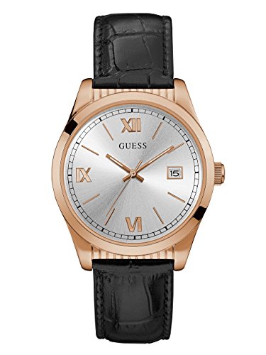 Guess Herren Analog Quarz Uhr mit Leder Armband W0874G2 von GUESS