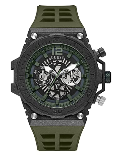GUESS Damen analog Quarz Uhr mit Silikon Armband GW0325G2 von GUESS