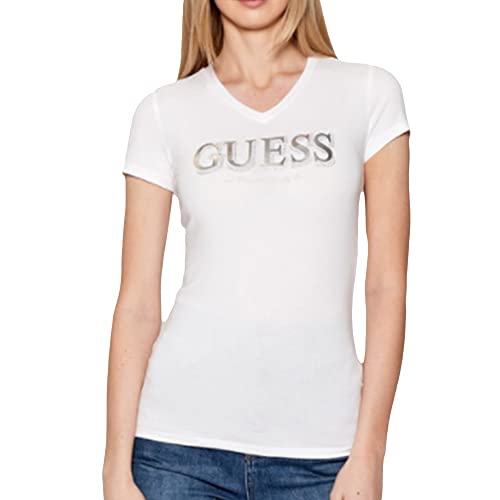 GUESS Damen Shirt weiß/Silber S von GUESS