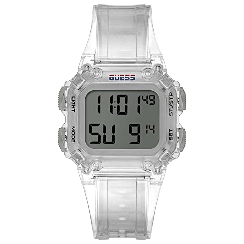 GUESS Herren analog Quarz Uhr mit Silikon Armband GW0270G1 von GUESS