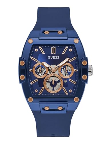 GUESS Herren analog Quarz Uhr mit Silikon Armband GW0203G7 von GUESS