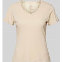 Guess T-Shirt mit Label-Stitching in Ecru, Größe L von Guess