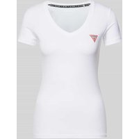 Guess T-Shirt mit V-Ausschnitt in Weiss, Größe S von Guess