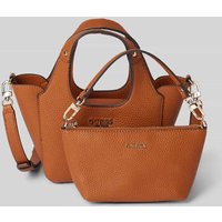 Guess 2-in-1-Handtasche mit Label-Applikation Modell 'CALISTA' in Cognac, Größe 1 von Guess