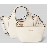 Guess 2-in-1-Handtasche mit Label-Applikation Modell 'CALISTA' in Ecru, Größe 1 von Guess