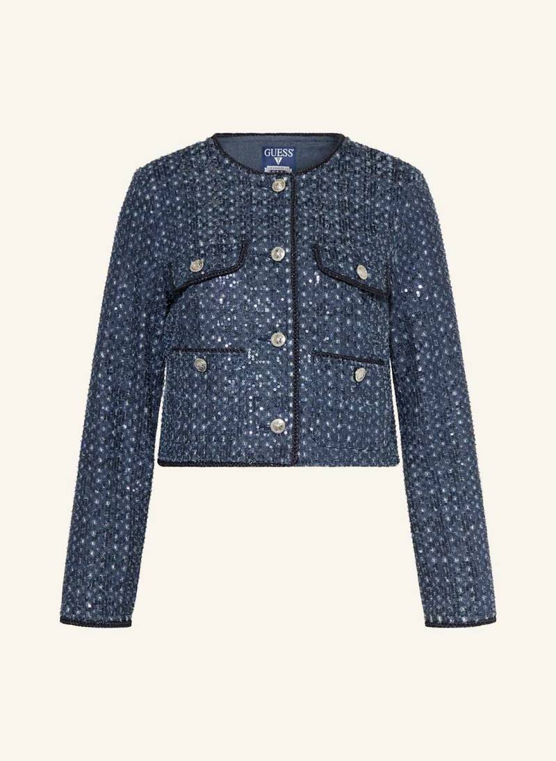 Guess Kastenjacke Elisa Mit Pailletten blau von Guess