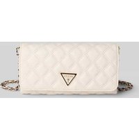 Guess Clutch mit Steppnähten und Label-Applikation Modell 'GIULLY II' in Ecru, Größe 1 von Guess