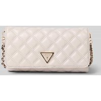 Guess Clutch mit Steppnähten und Label-Applikation Modell 'GIULLY II' in Stein, Größe 1 von Guess