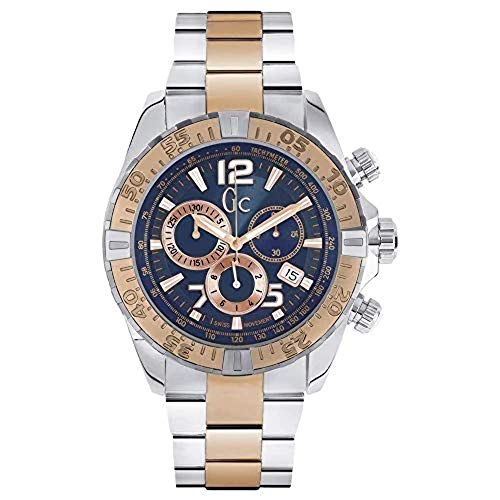 GUESS Collection Herren Uhr 45 mm Chronograph Mineralglass Quarzuhr Datumsanezeige Y02002G7 von GUESS