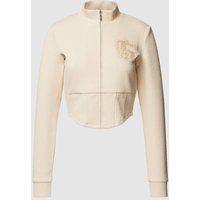 Guess Cropped Jacke mit Rippenstruktur Modell 'MARIAH' in Sand, Größe S von Guess