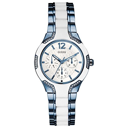 Guess Damen Analog Quarz Uhr mit Silikon Armband W0556L9 von GUESS