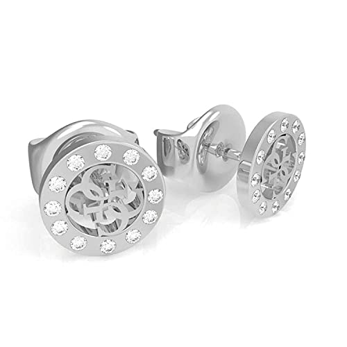 Ratet mal, Ohrringe Edelstahl Miniatur UBE79033 rhodiniert Swarovski Kristall Logo Zaun von GUESS