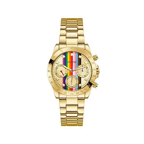 GUESS Damen Armbanduhr Active Life 38 mm Regenbogen auf dem Zifferblatt Armband Edelstahl GW0433L1 von GUESS