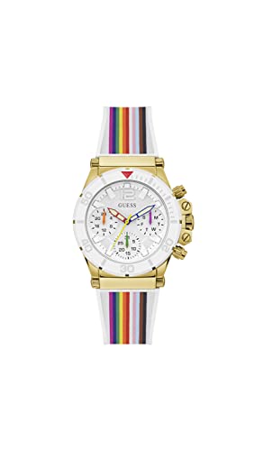 GUESS Damen Armbanduhr Active Life 38 mm Regenbogenarmband und -markierungen Armband Silicone GW0432L1 von GUESS