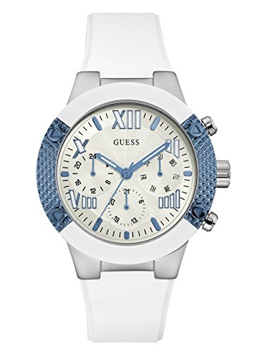 Guess Damen Analog Quarz Uhr mit Silikon Armband W0772L3 von GUESS