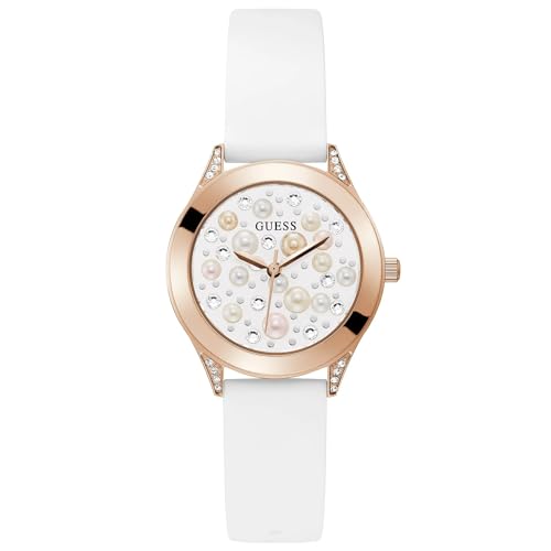 GUESS Damen Analog Quarz Uhr mit Silikon Armband GW0381L3 von GUESS